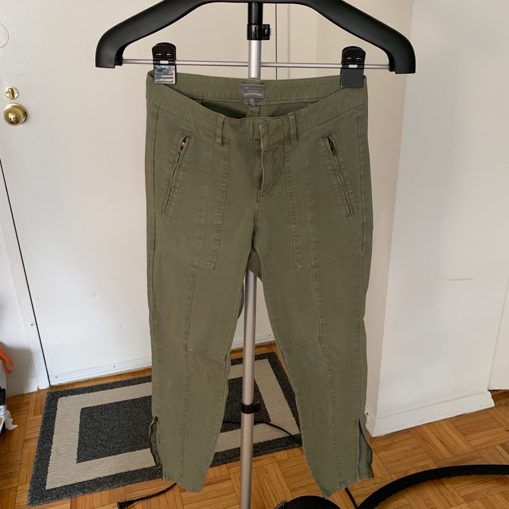 Cropped Zipper Cargo Style Pants